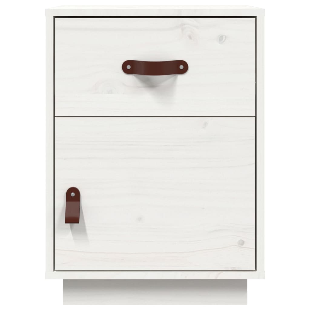 Nattbord 2 stk hvit 40x34x55 cm heltre furu