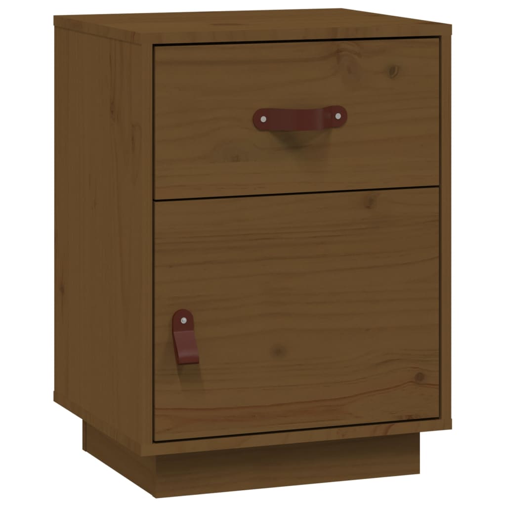 Nattbord 2 stk honningbrun 40x34x55 cm heltre furu