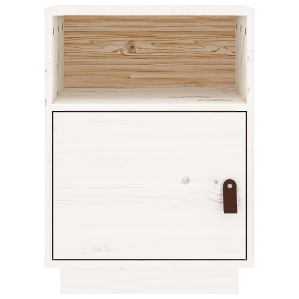 Nattbord 2 stk hvit 40x34x55 cm heltre furu