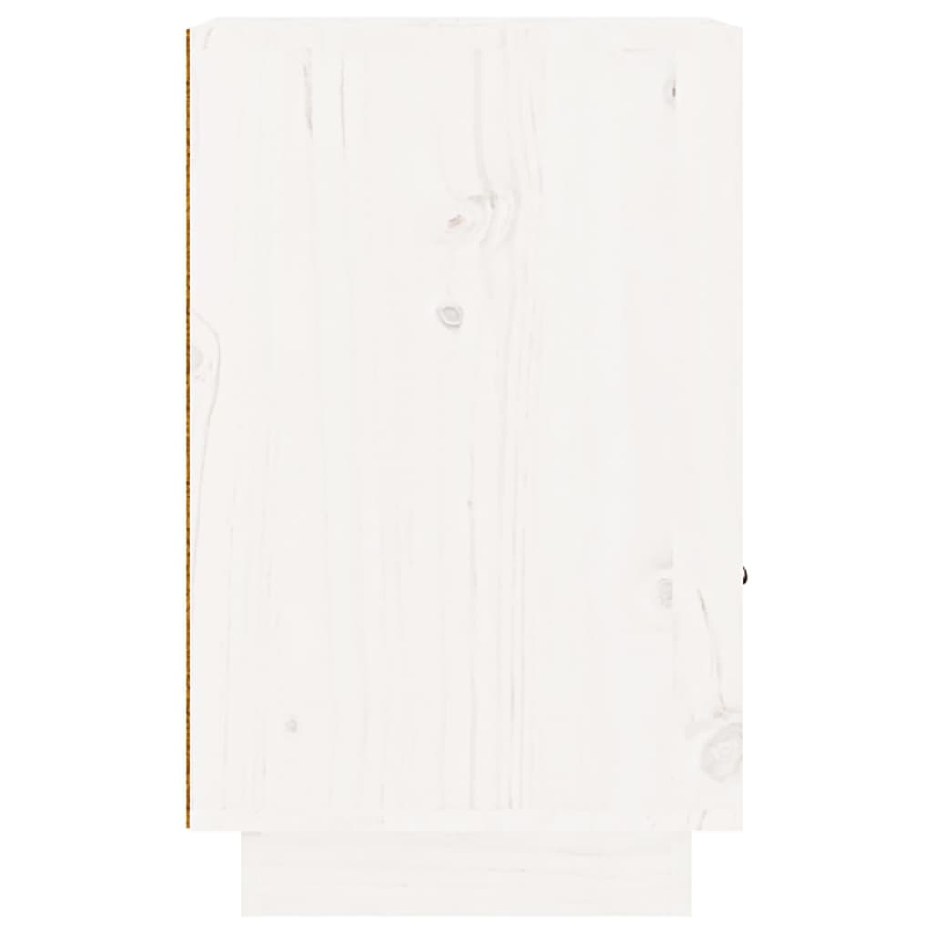 Nattbord 2 stk hvit 40x34x55 cm heltre furu