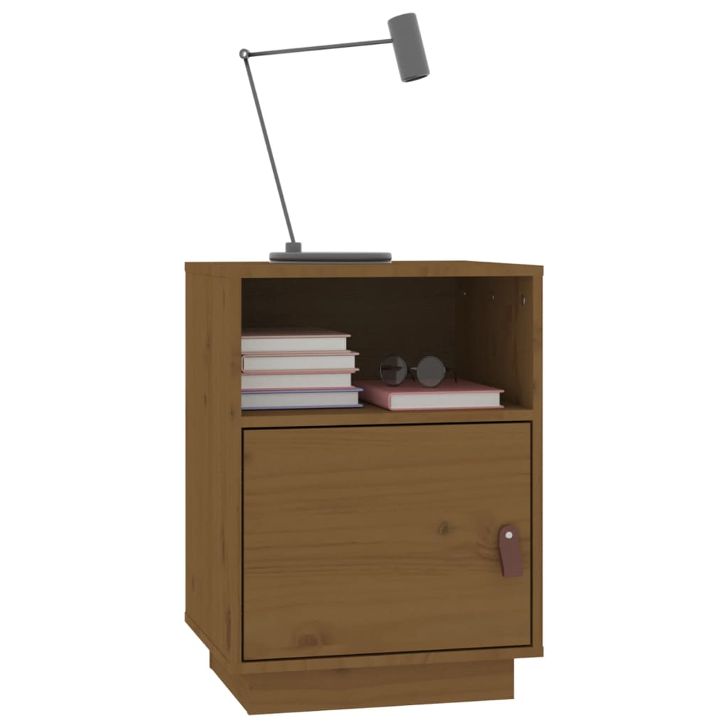 Nattbord 2 stk honningbrun 40x34x55 cm heltre furu