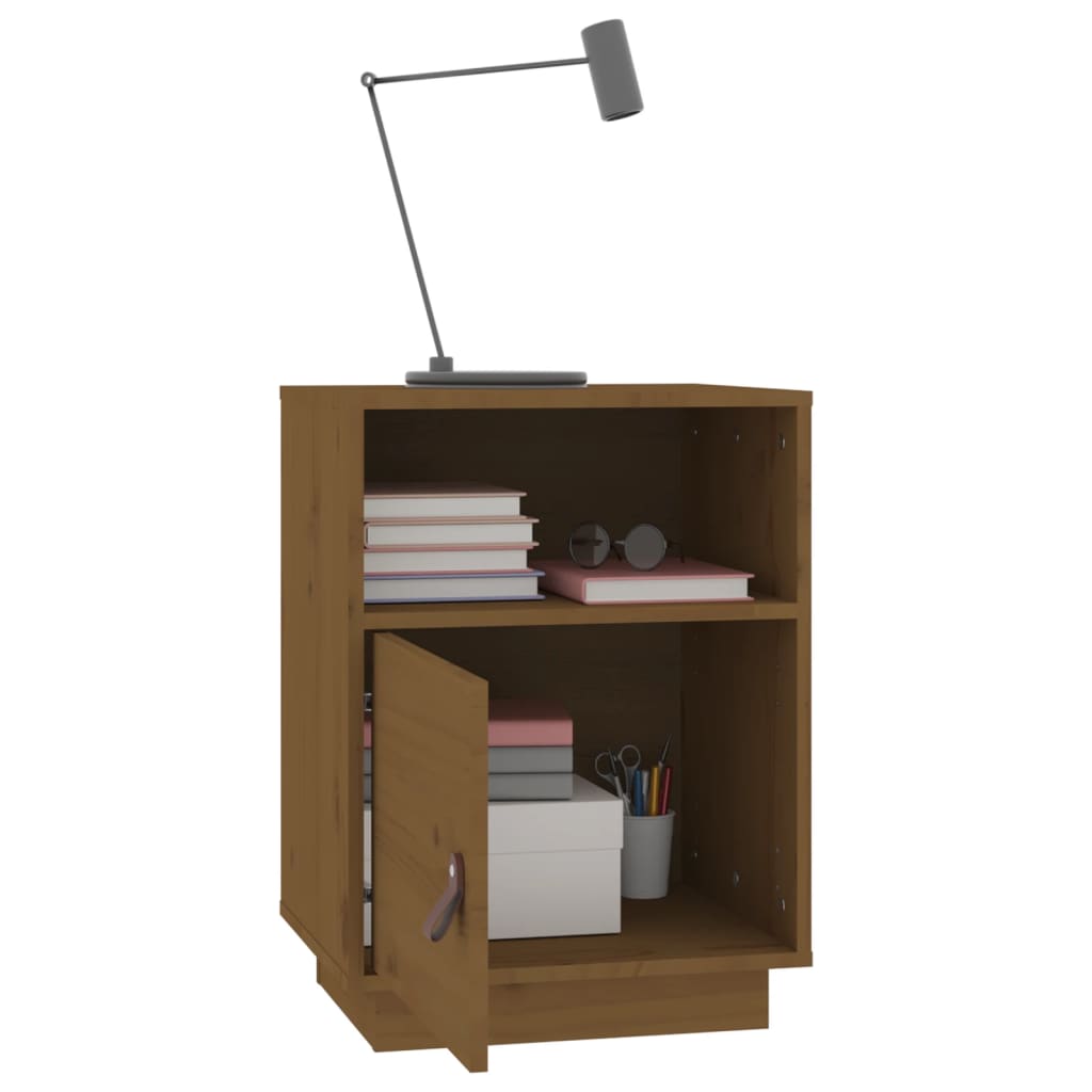 Nattbord 2 stk honningbrun 40x34x55 cm heltre furu