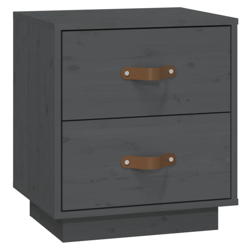 Nattbord 2 stk grå 40x34x45 cm heltre furu