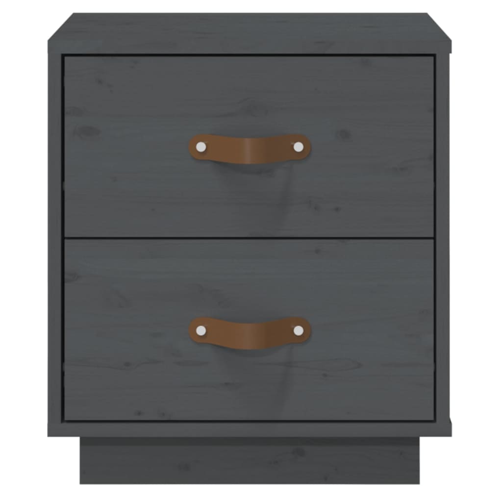 Nattbord 2 stk grå 40x34x45 cm heltre furu