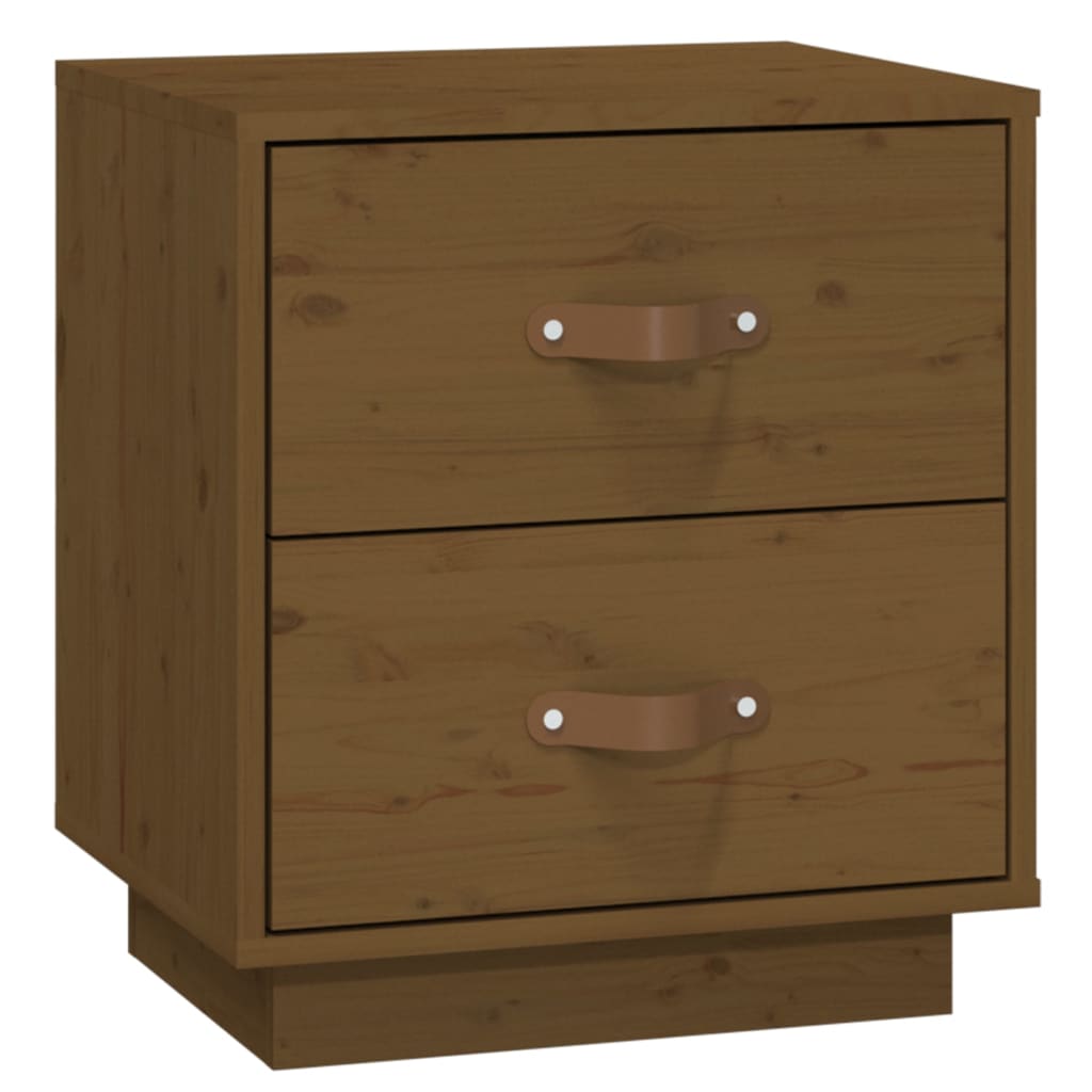 Nattbord 2 stk honningbrun 40x34x45 cm heltre furu