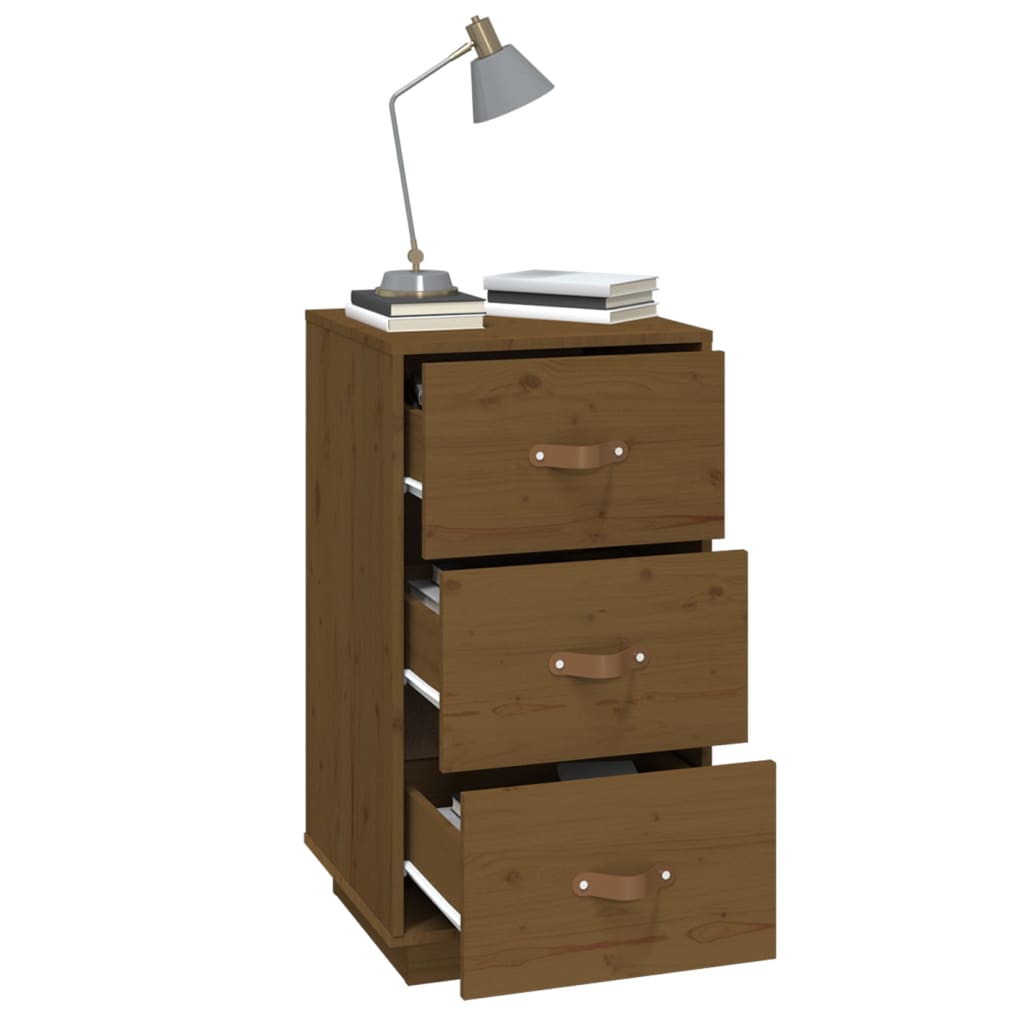Nattbord 2 stk honningbrun 40x40x75 cm heltre furu