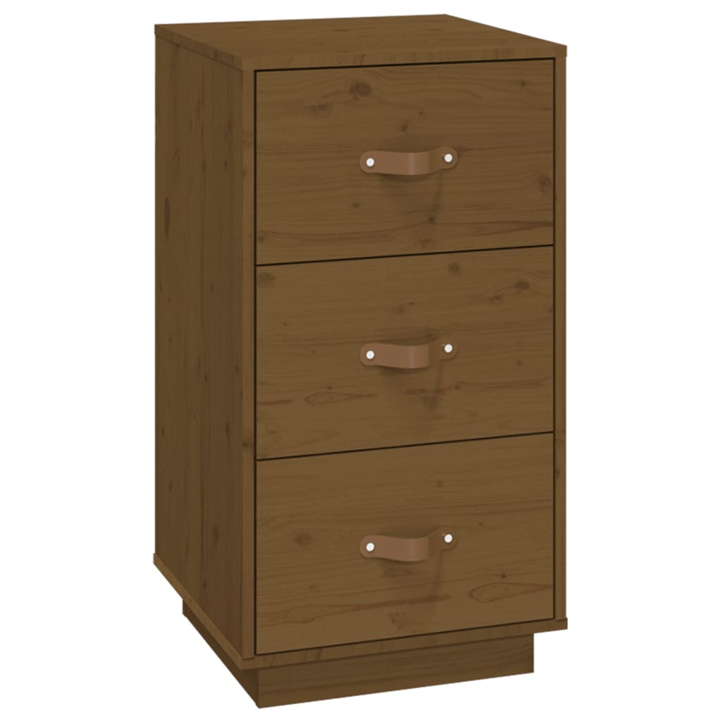 Nattbord 2 stk honningbrun 40x40x75 cm heltre furu