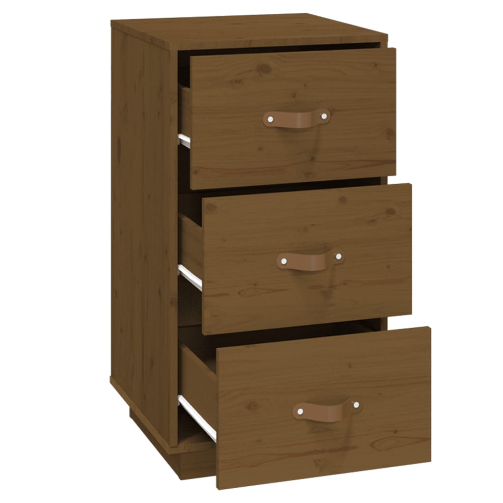 Nattbord 2 stk honningbrun 40x40x75 cm heltre furu