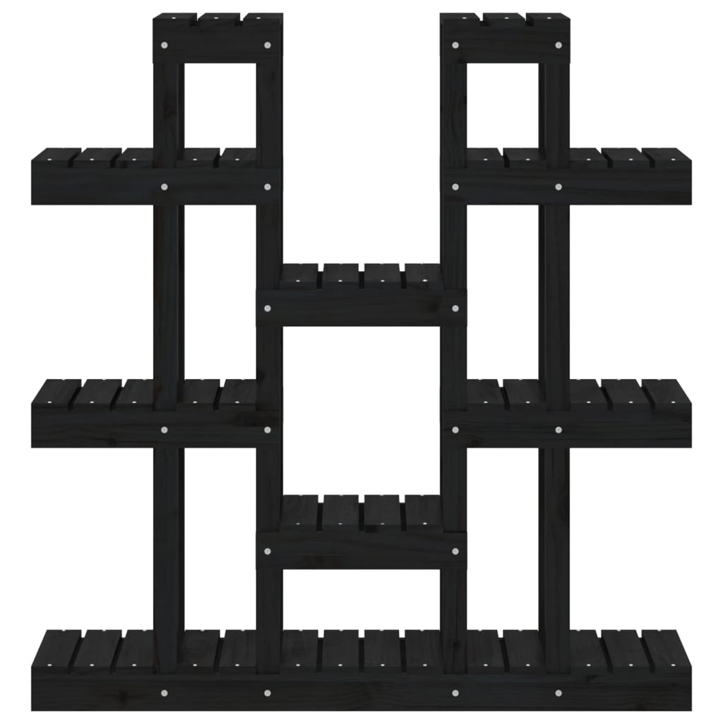 Plantestativ svart 104,5x25x109,5 cm heltre furu