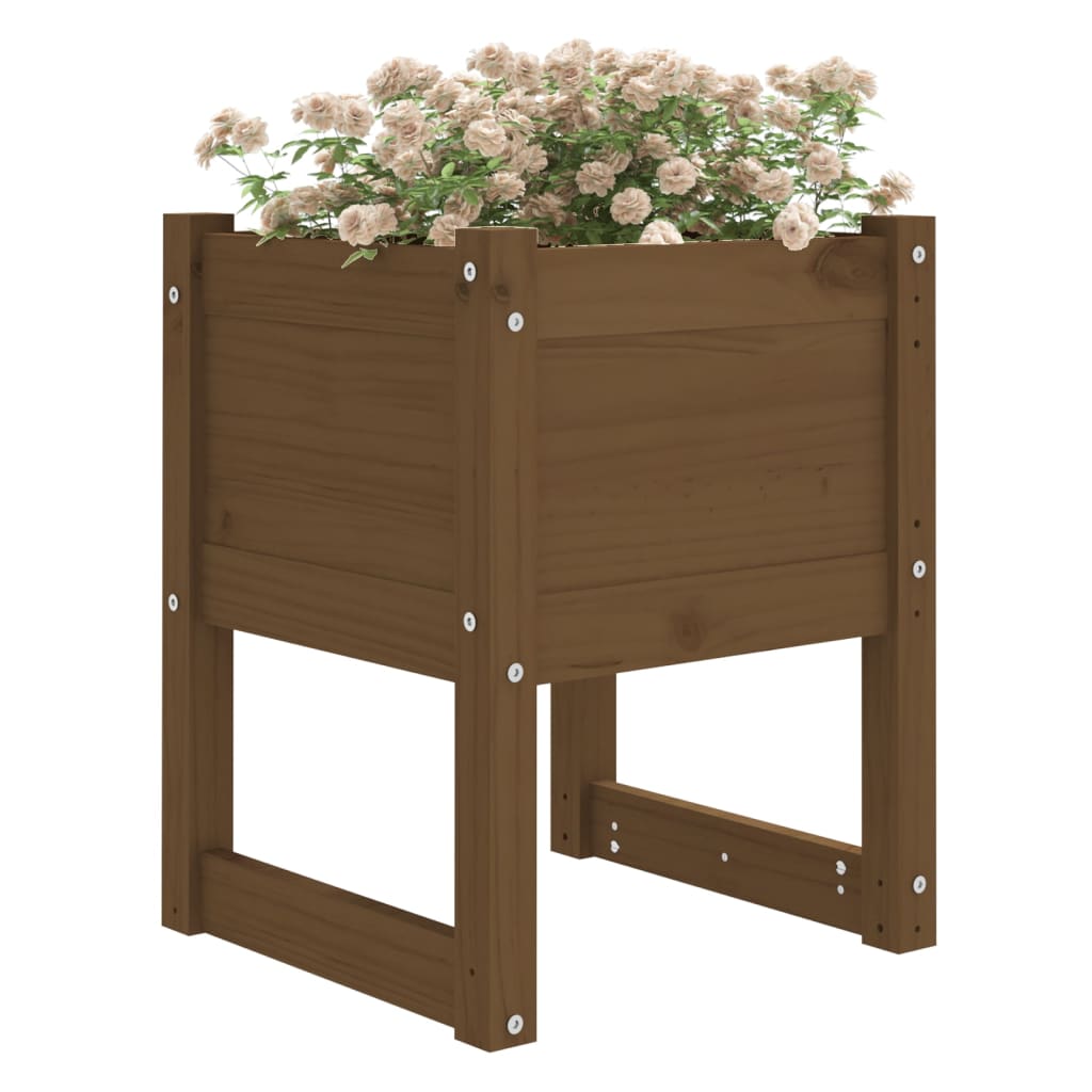 Plantekasser 2 stk honningbrun 40x40x52,5 cm heltre furu