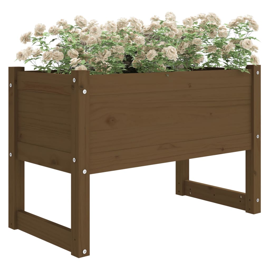 Plantekasse honningbrun 78x40x52 cm heltre furu