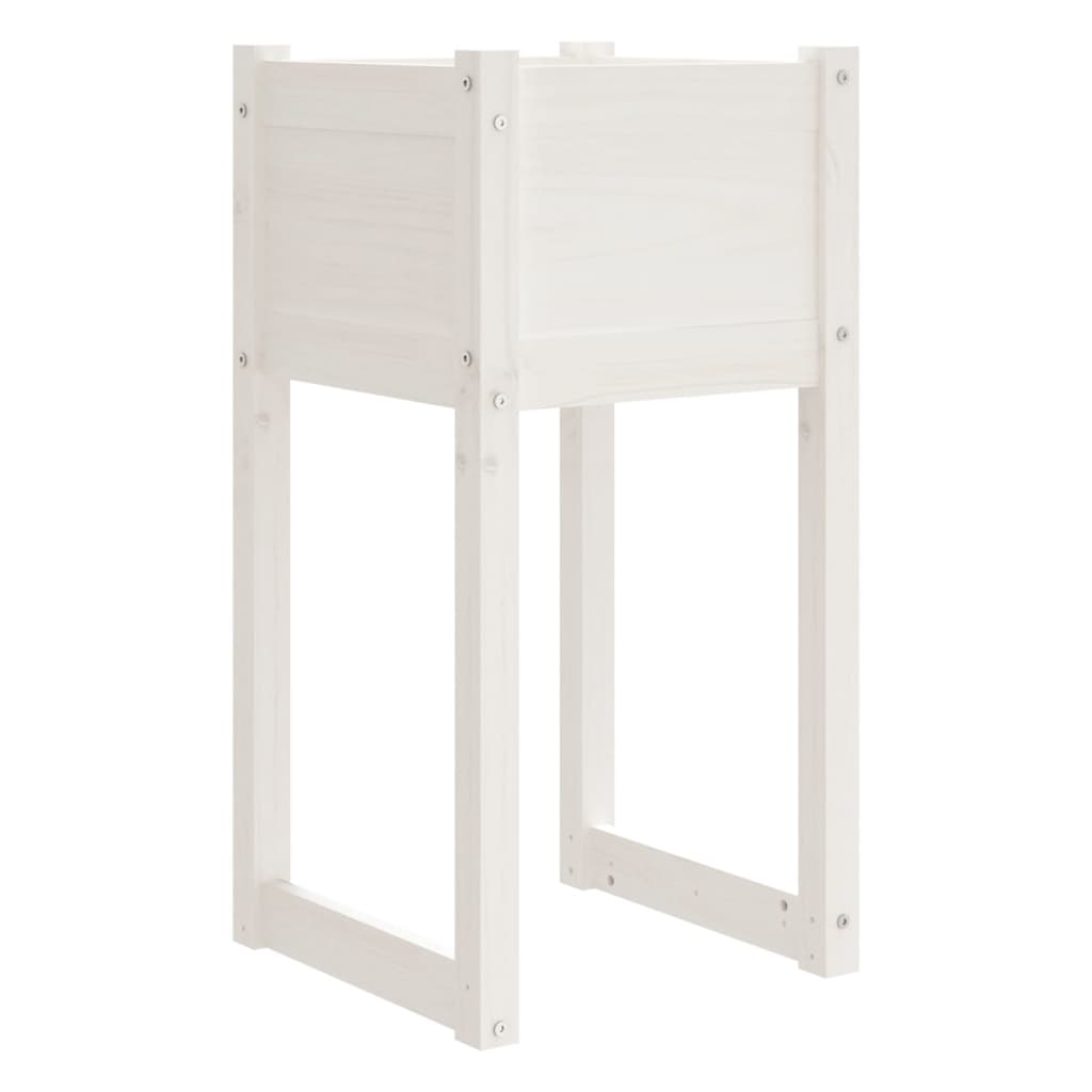 Plantekasser 2 stk hvit 40x40x81 cm heltre furu