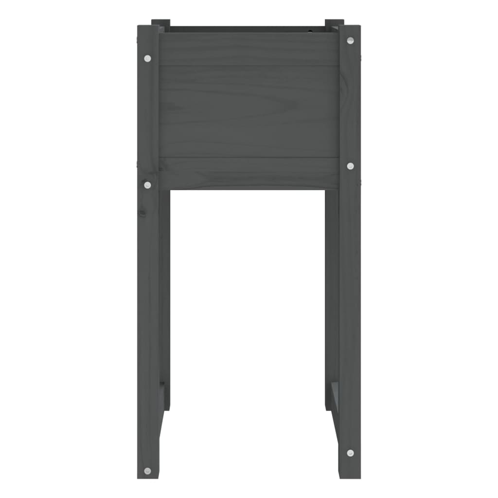 Plantekasser 2 stk grå 40x40x81 cm heltre furu