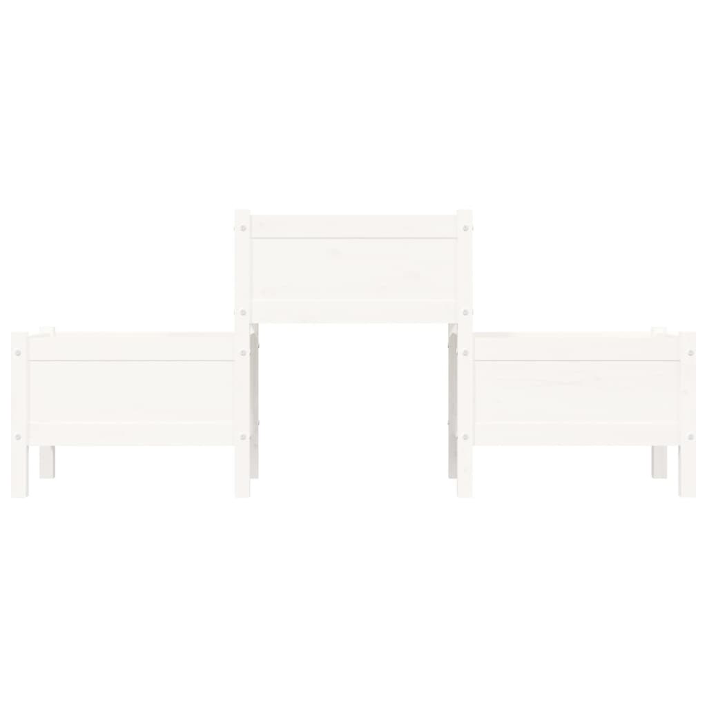 Plantekasse hvit 178,5x44x75 cm heltre furu