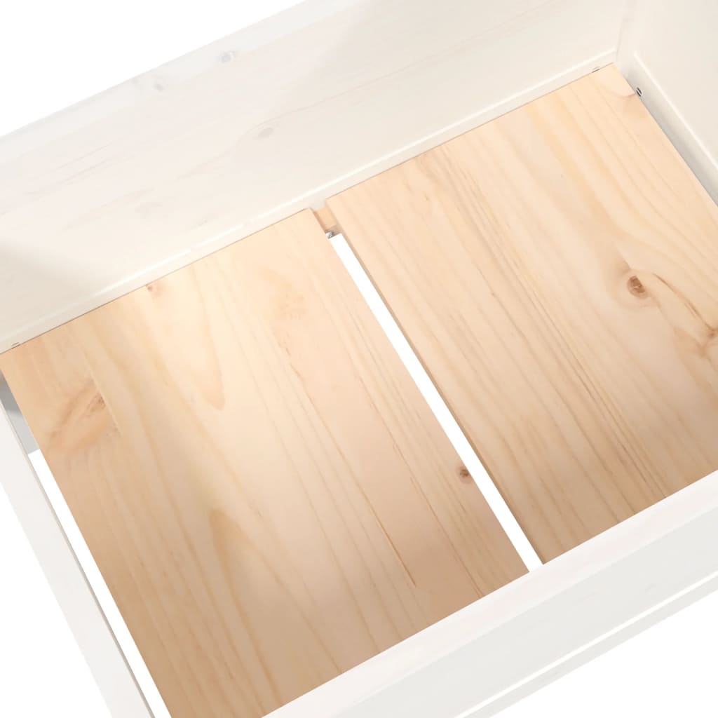 Plantekasse hvit 178,5x44x75 cm heltre furu