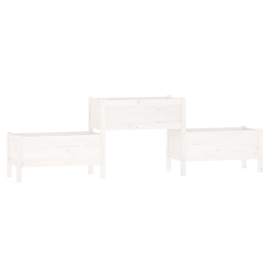 Plantekasse hvit 245,5x44x75 cm heltre furu