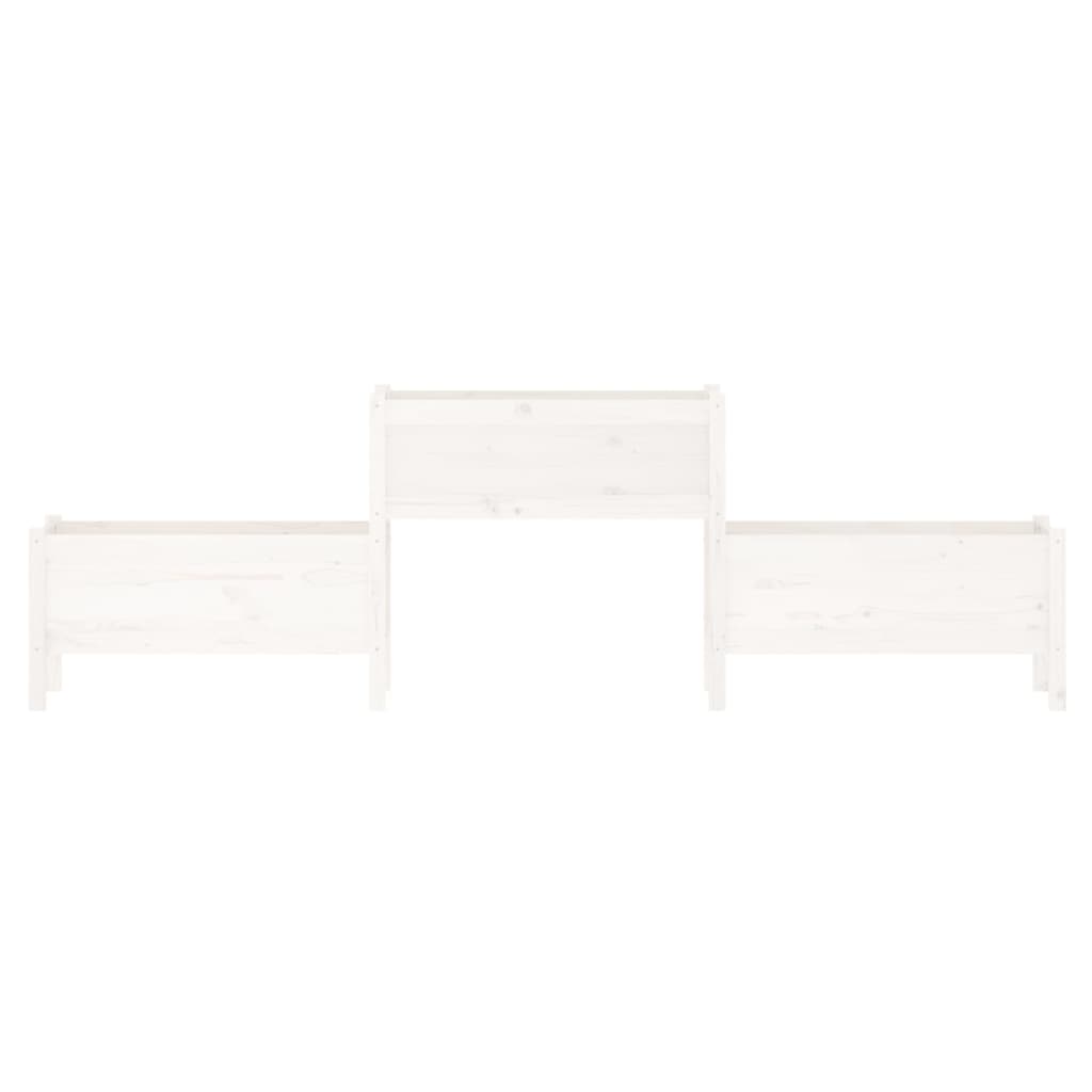 Plantekasse hvit 245,5x44x75 cm heltre furu