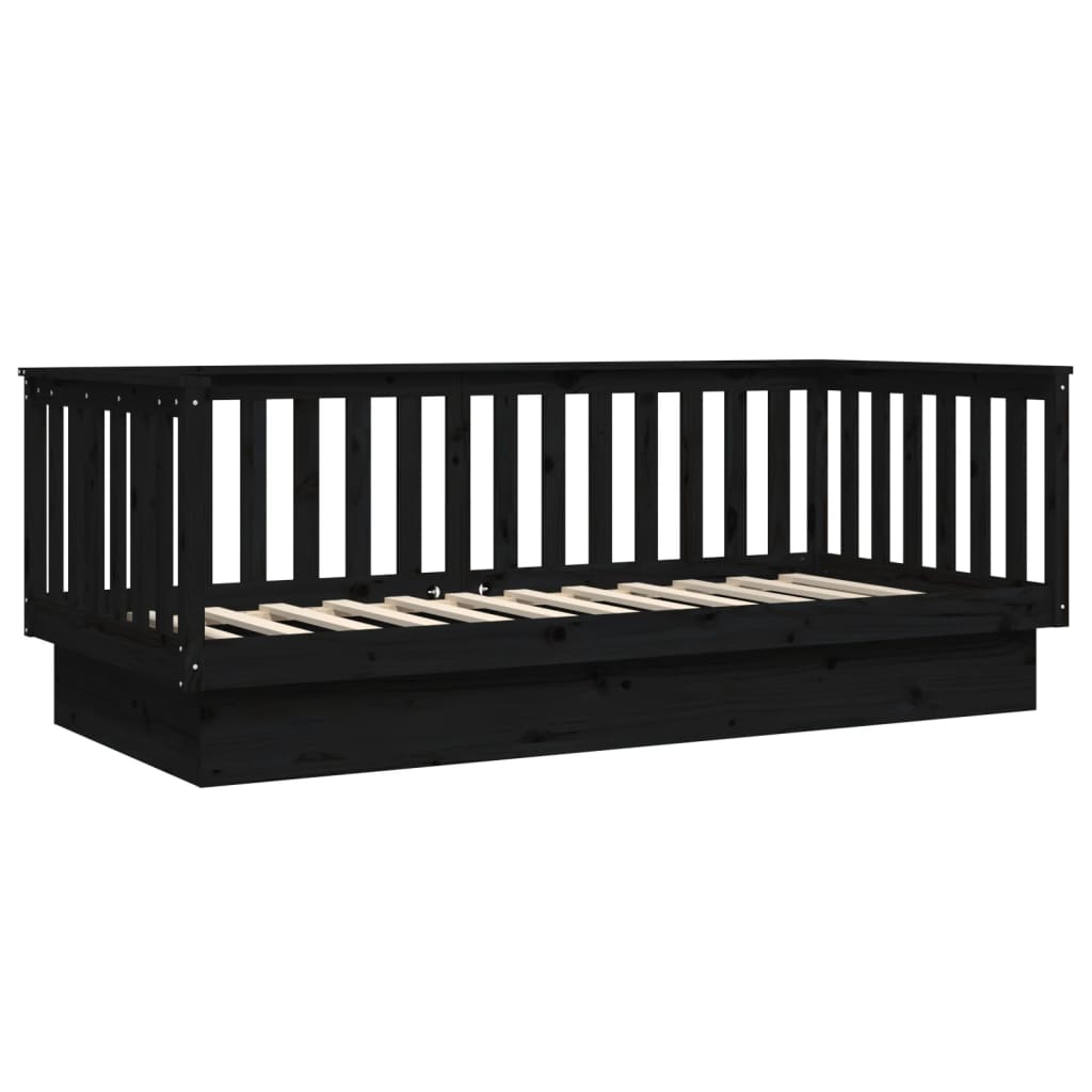 Dagseng svart 80x200 cm heltre furu