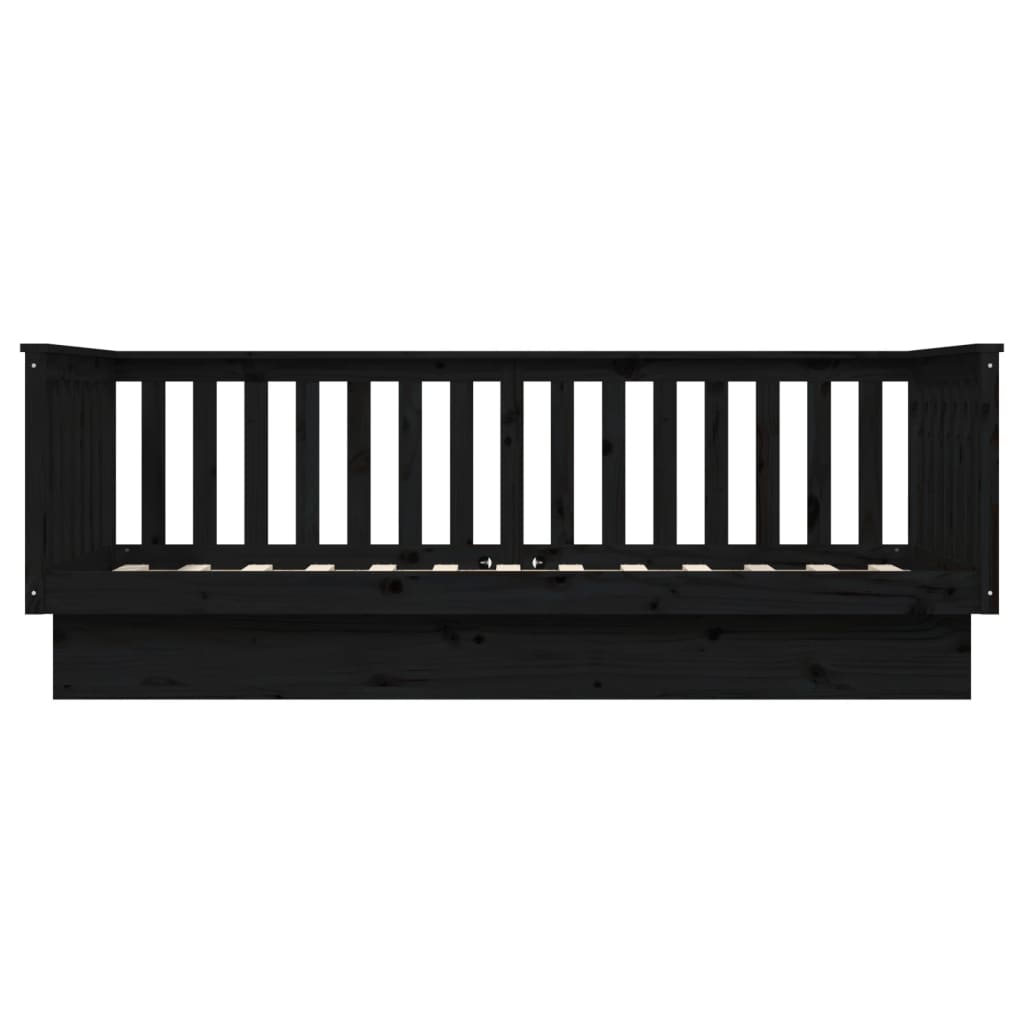 Dagseng svart 80x200 cm heltre furu