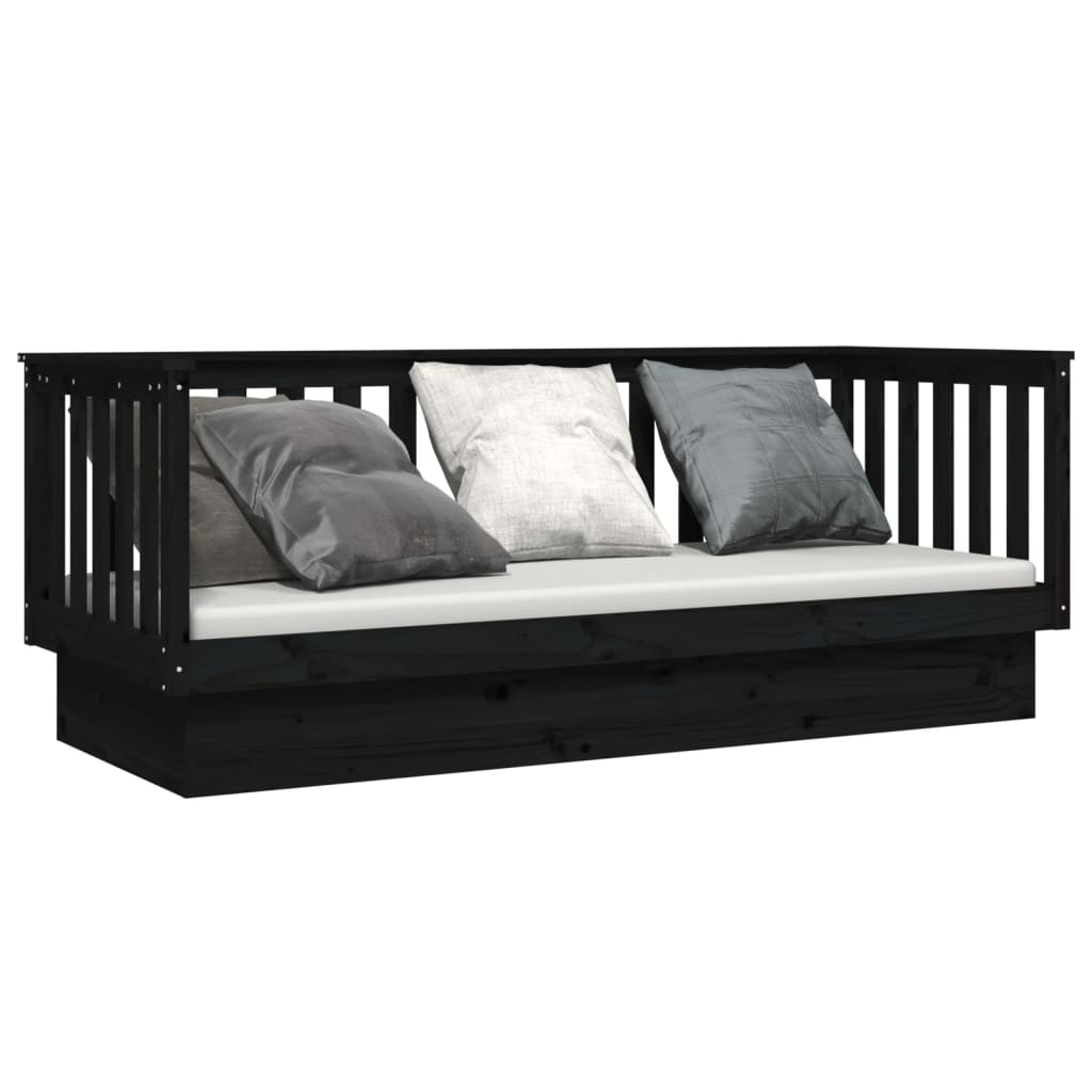 Dagseng svart 75x190 cm heltre furu