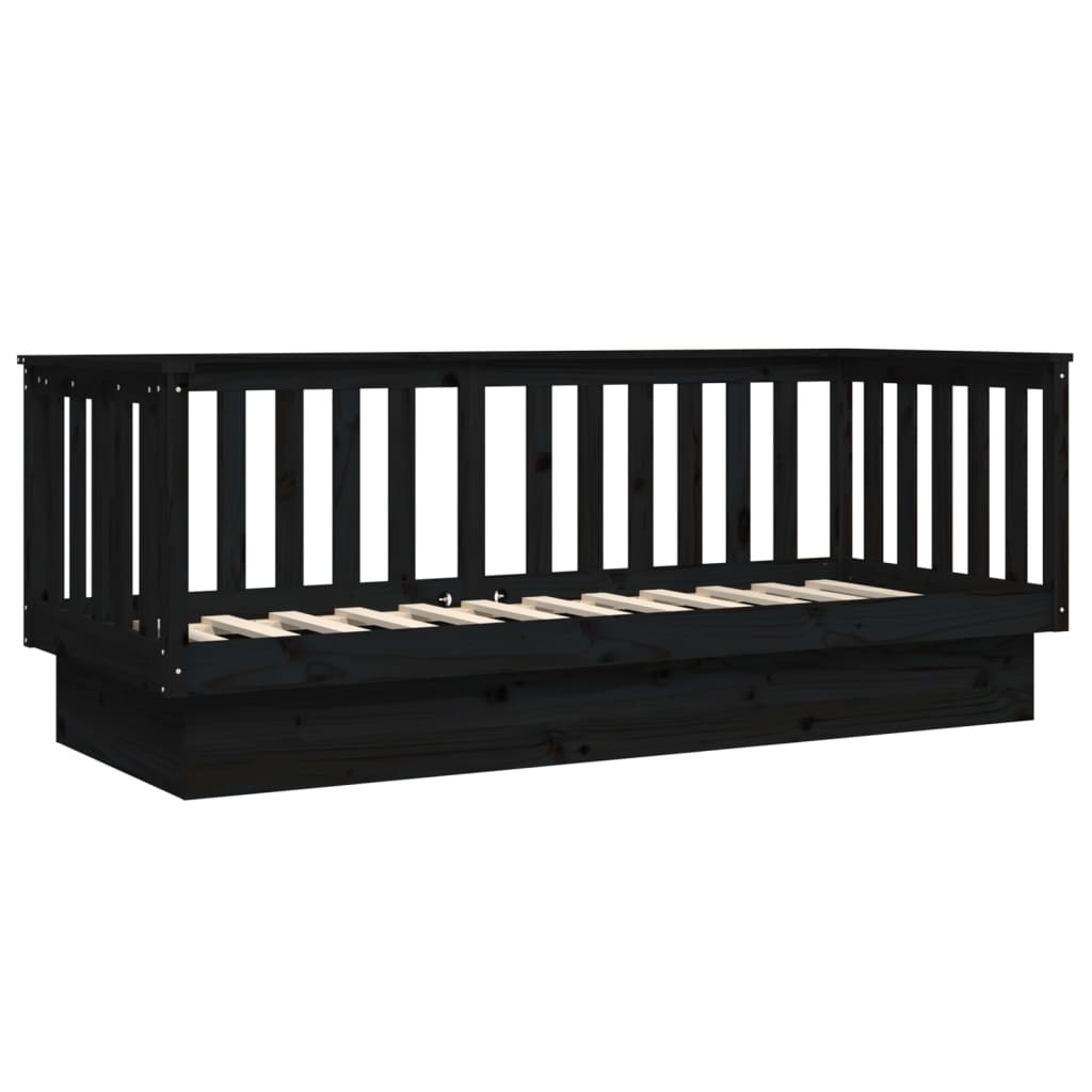 Dagseng svart 75x190 cm heltre furu
