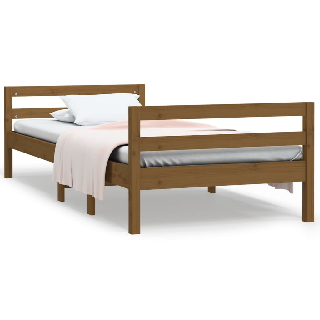 Sengeramme honningbrun 90x200 cm heltre furu