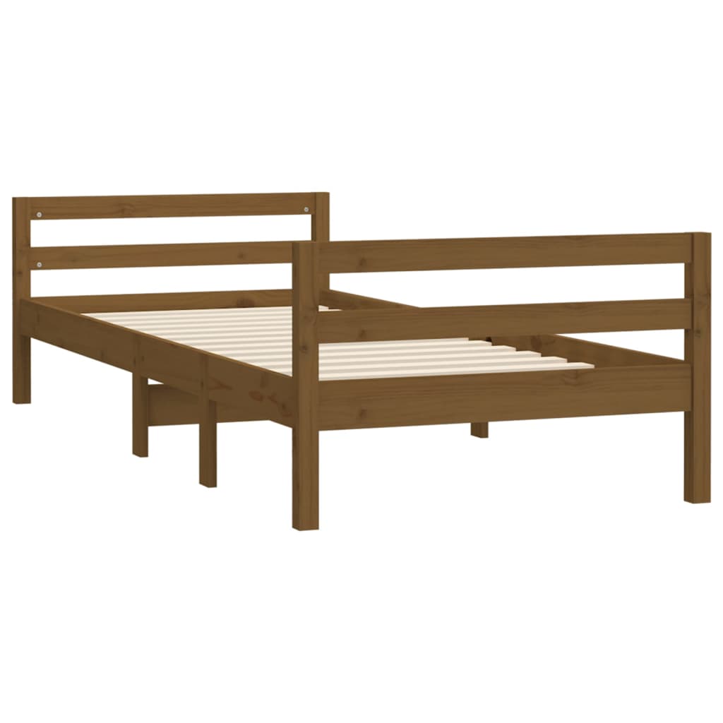 Sengeramme honningbrun 90x200 cm heltre furu