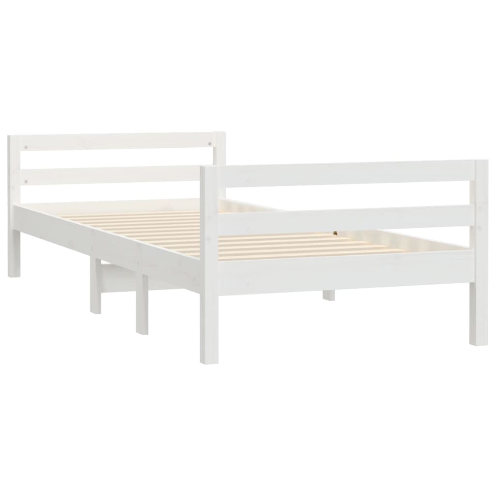 Sengeramme hvit 75x190 cm heltre furu