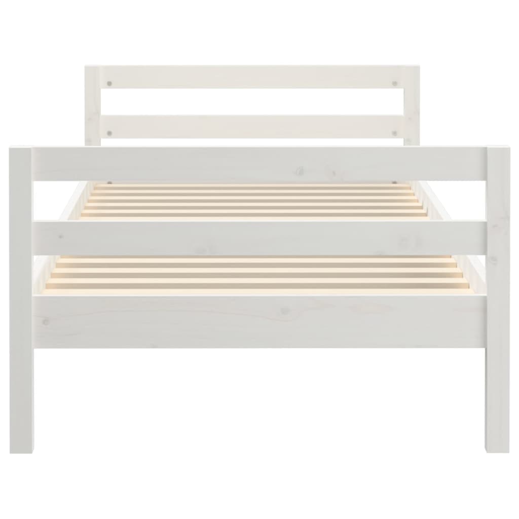Sengeramme hvit 75x190 cm heltre furu