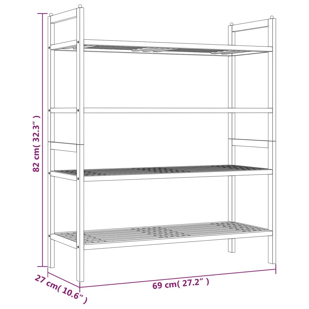 Skohyller 2 stk 69x27x41 cm heltre valnøtt