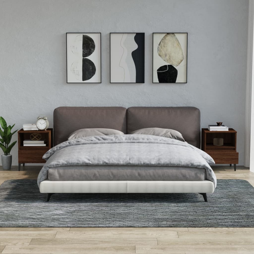 Nattbord 2 stk brun eik 40x35x50 cm