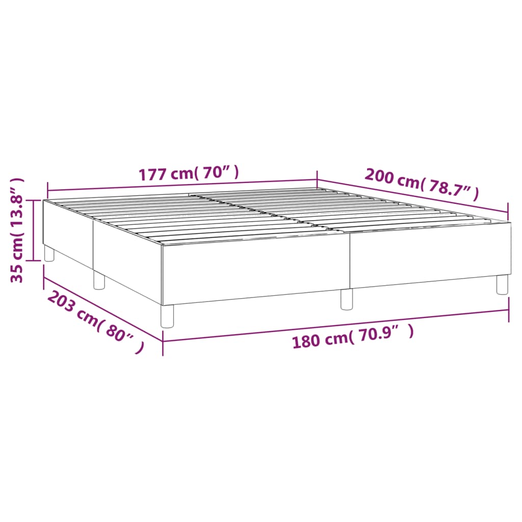 Sengeramme boksfjær svart 180x200 cm Super King stoff