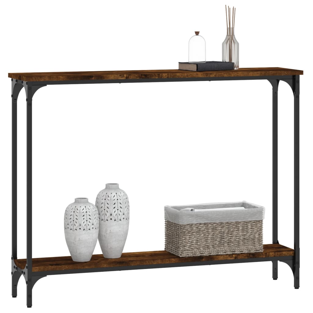 Konsollbord røkt eik 100x22,5x75 cm konstruert tre
