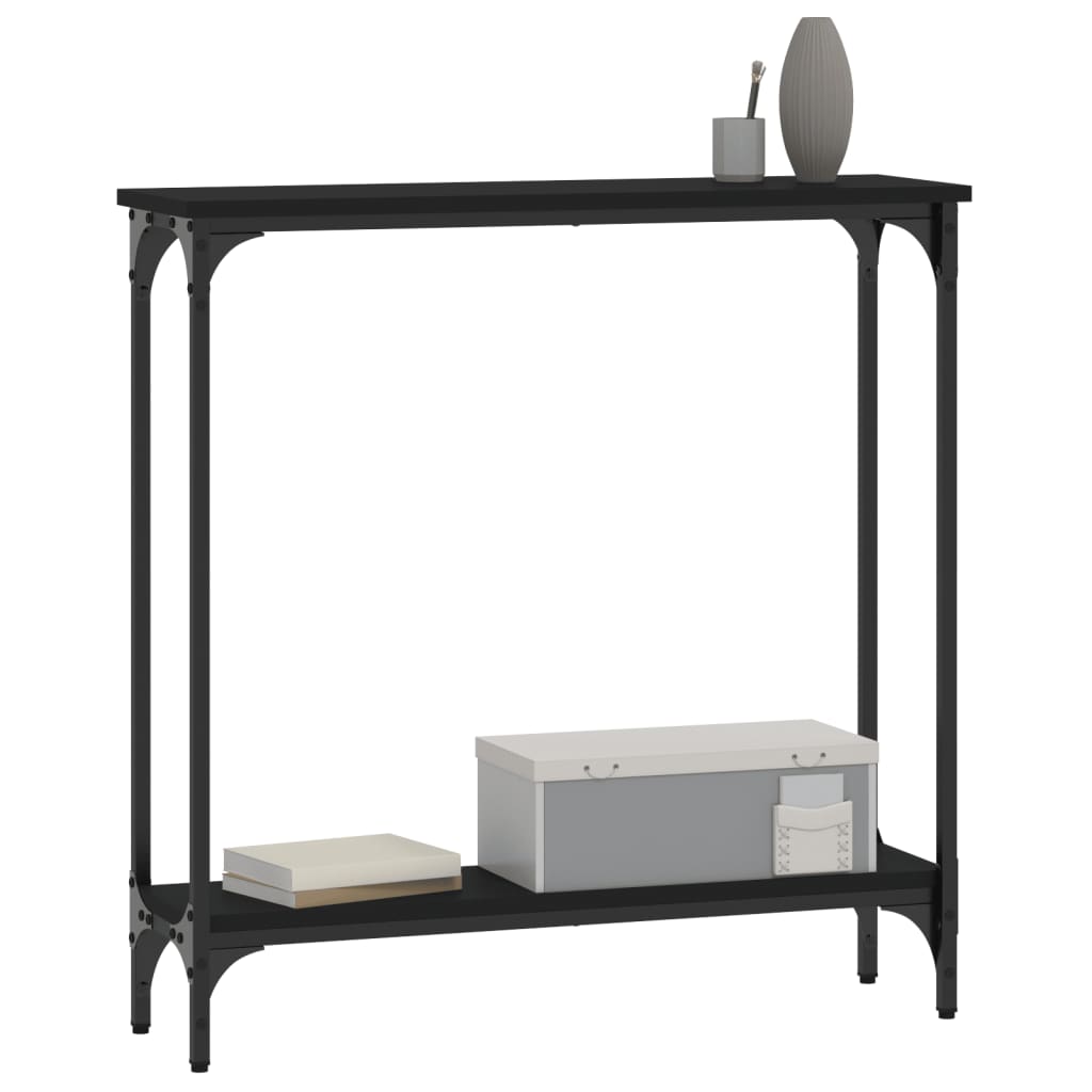 Konsollbord svart 75x22,5x75 cm konstruert tre