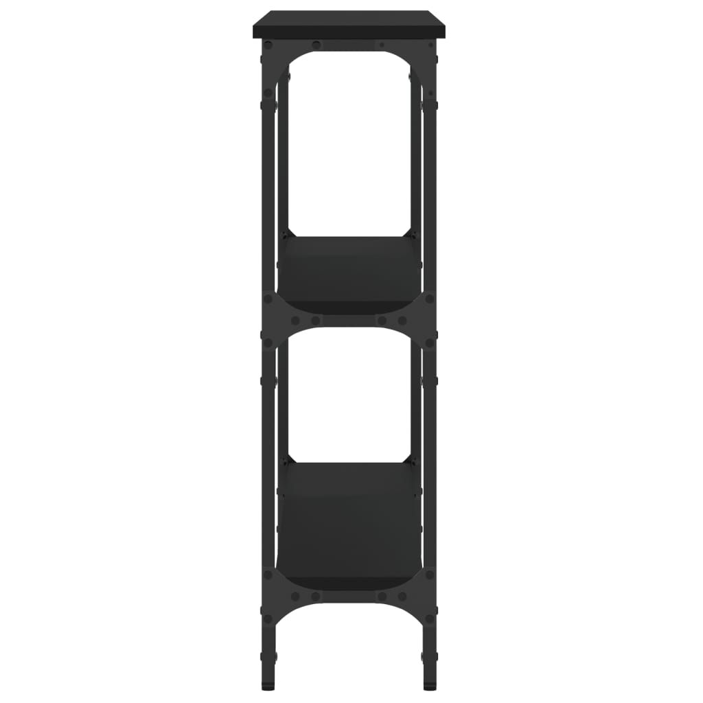 Konsollbord svart 100x22,5x75 cm konstruert tre
