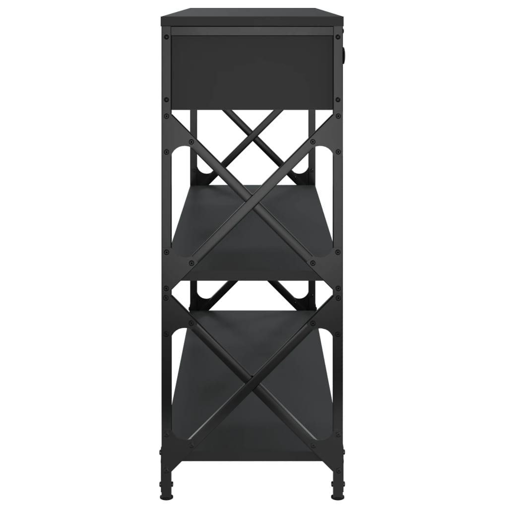 Konsollbord svart 100x28x75 cm konstruert tre