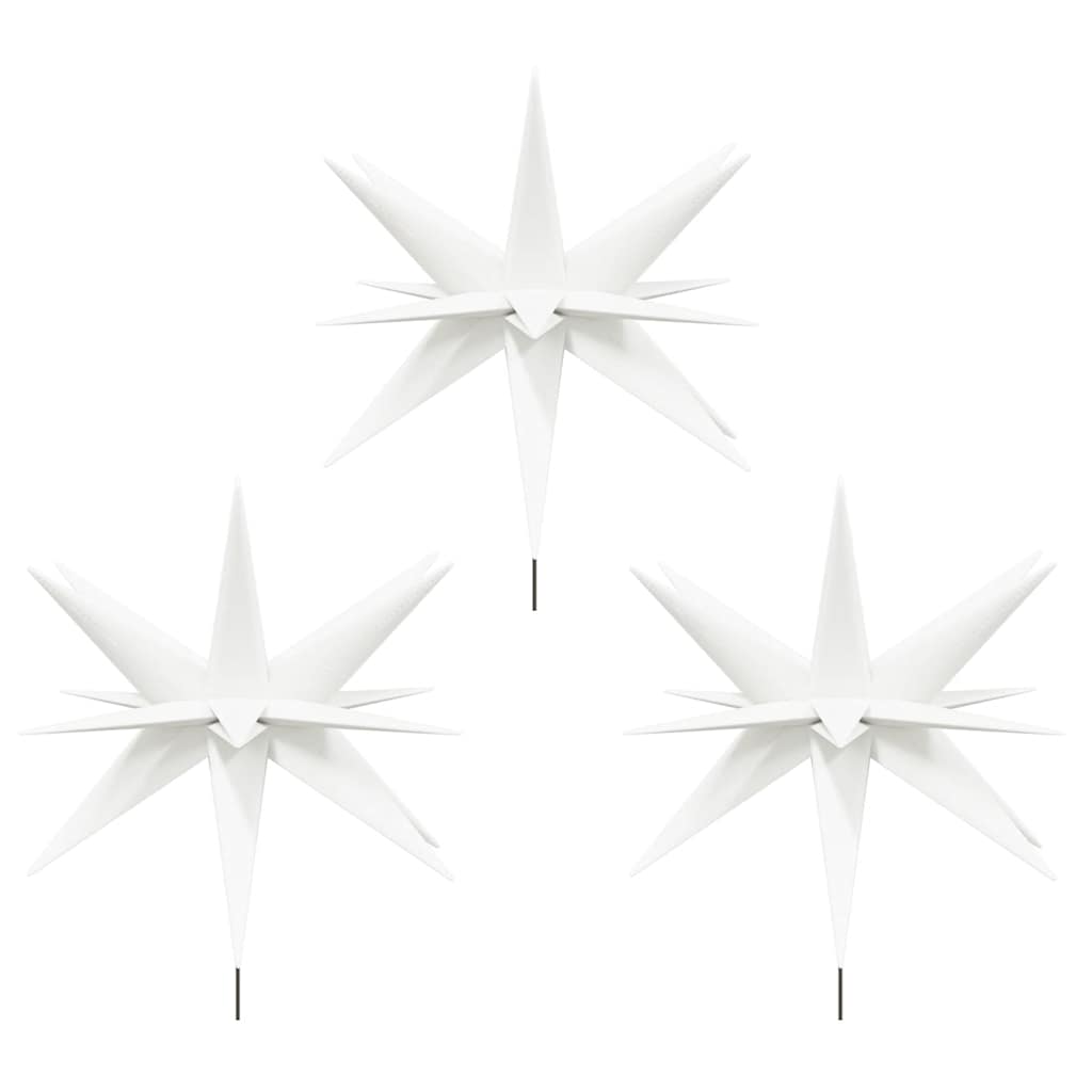 Julelys med plugger og LED 3 stk foldbar hvit 35 cm