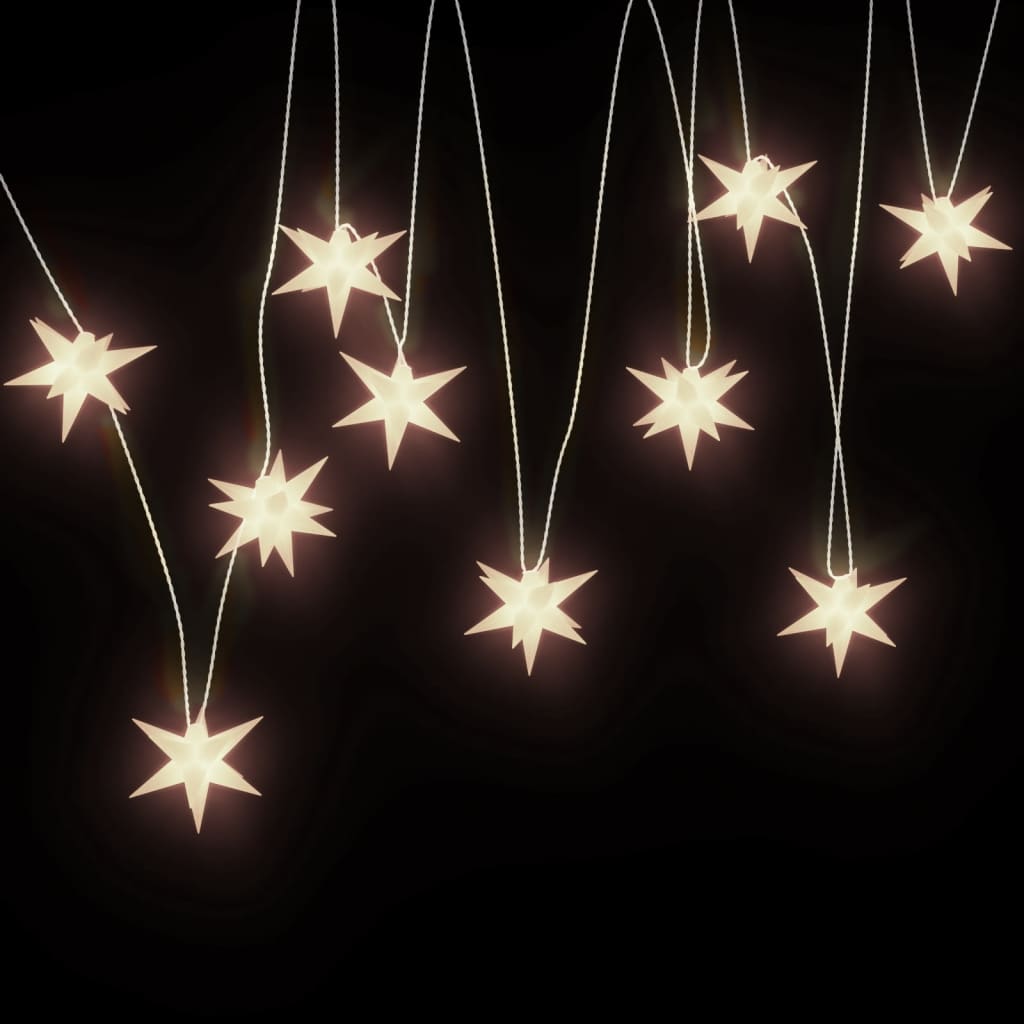 Julelys med 10 LED hvit 10 cm