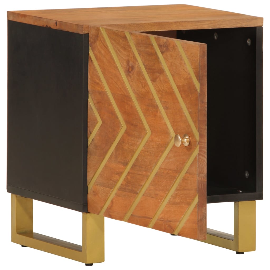 Nattbord 2 stk brun og svart heltre mango