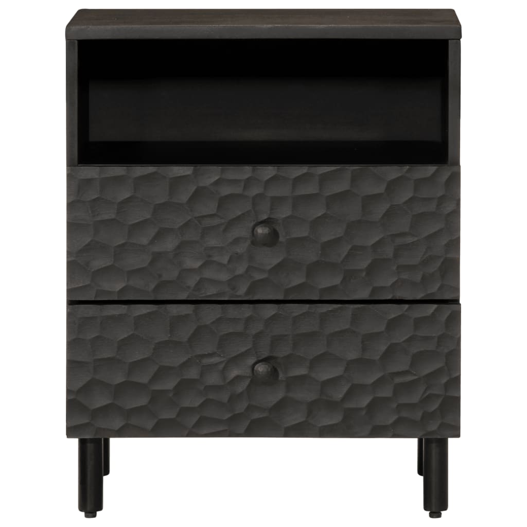 Nattbord svart 50x33x60 cm heltre mango