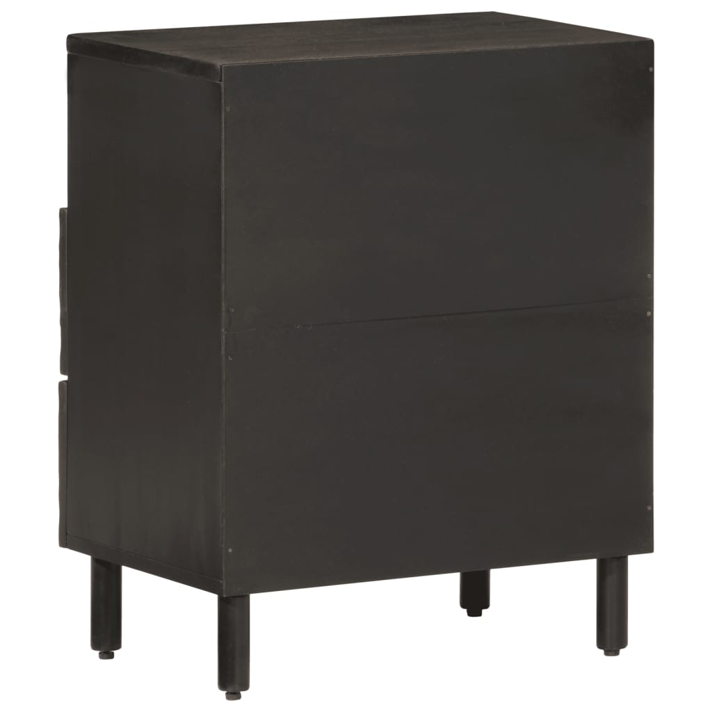 Nattbord svart 50x33x60 cm heltre mango