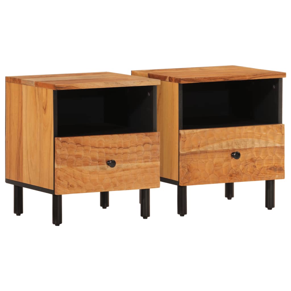 Nattbord 2 stk 40x33x46 cm heltre akasie