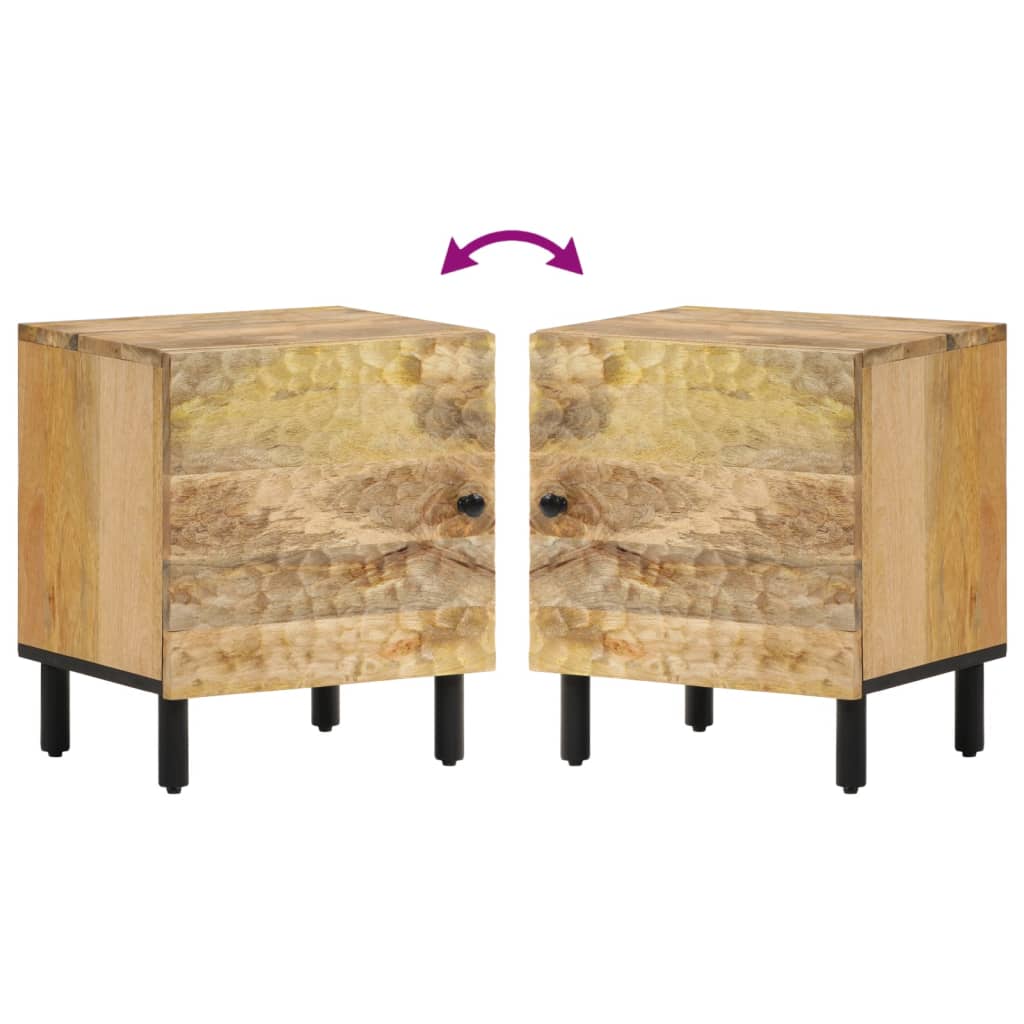 Nattbord 2 stk 40x33x46 cm heltre mango