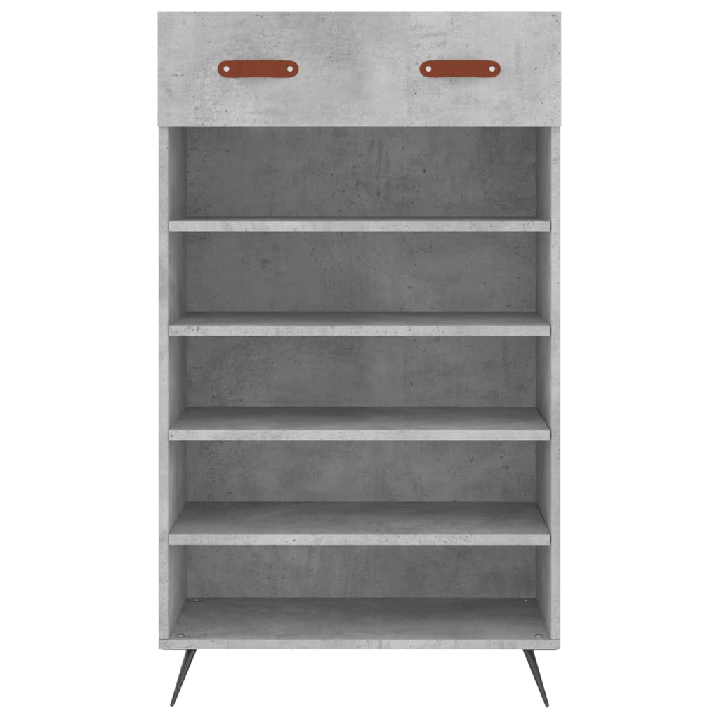 Skohylle betonggrå 60x35x105 cm konstruert tre