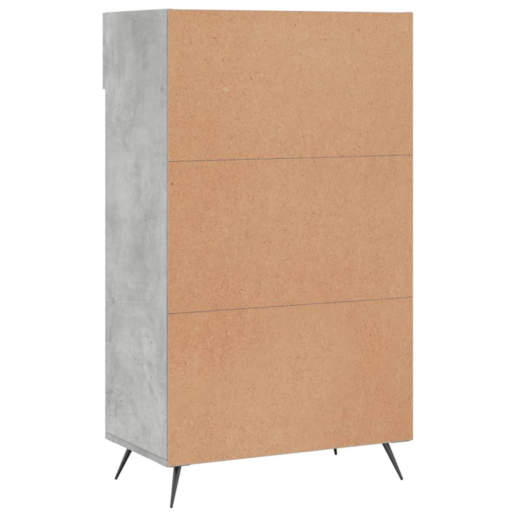 Skohylle betonggrå 60x35x105 cm konstruert tre