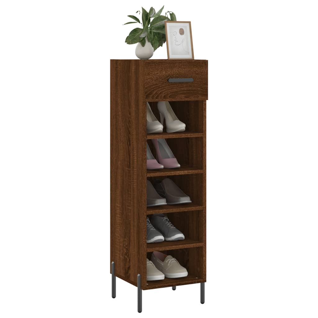 Skohylle brun eik 30x35x105 cm konstruert tre