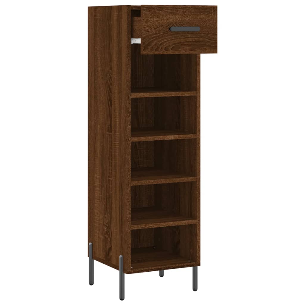 Skohylle brun eik 30x35x105 cm konstruert tre