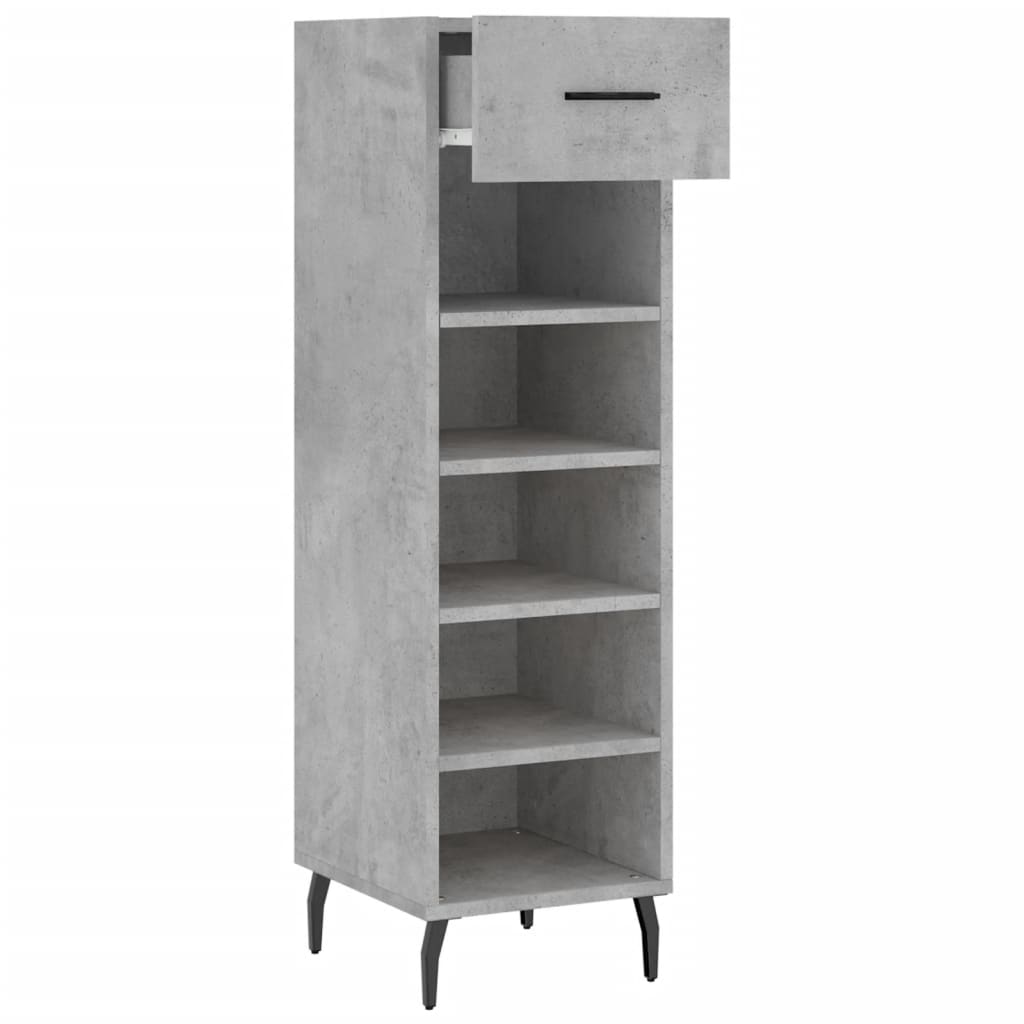 Skohylle betonggrå 30x35x105 cm konstruert tre