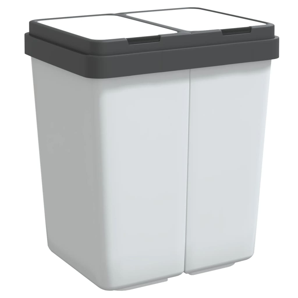 Dobbel søppelbøtte hvit 2x25 L