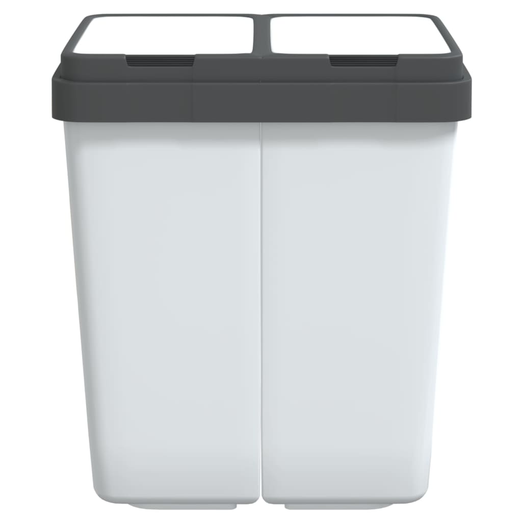 Dobbel søppelbøtte hvit 2x25 L